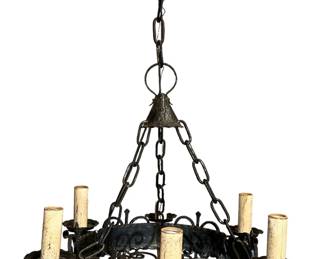 Exceptional Gothic Style Wrought Iron Chandelier