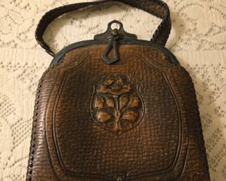 Old Hand Tooled Leather Purse