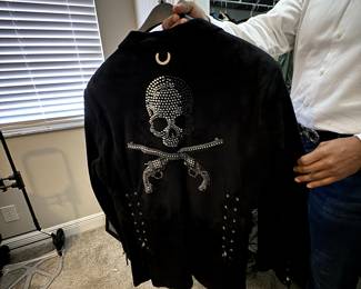 Donald J. Pliner Men's Skull & Revolver Jacket