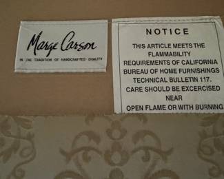 Marge Carson French Country Beige Sofa Tag
