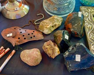 Rocks a dollar up to five dollars
Also in the yard is a big rock that has a dip in it for a birdbath. Ask about it.