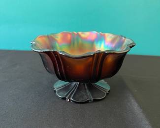 Carnival glass candy bowl