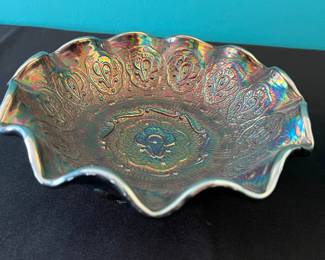 Fenton Persian medallion ruffled bowl