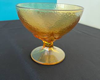 Vintage Amber glass candy dish 