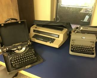 Underwood portable, IBM electric, Royal typewriters
