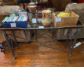 Sofa table and retro lamp (there are a pair of this lamp)