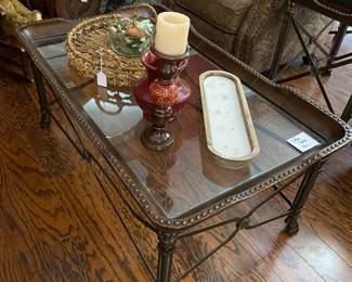 There is a set of this - coffee, sofa and 2 end table. Wood & metal 