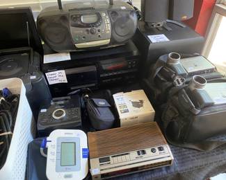 Electronics - klipsch speakers, video cameras 