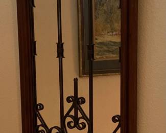 Wood & metal accent mirror 