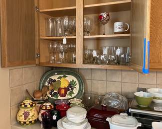 Fruit serving pieces, Corning ware 