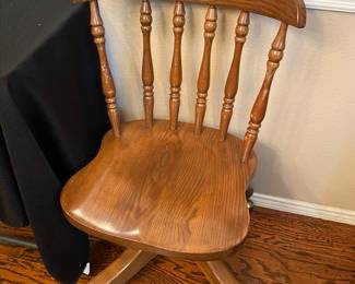Nice wood rolling desk chair 