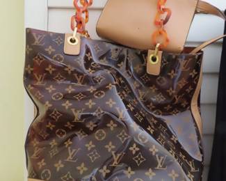 LV vinyl tote bag with coin purse,