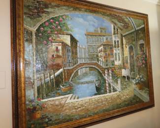 Large  Italian canal wall art.