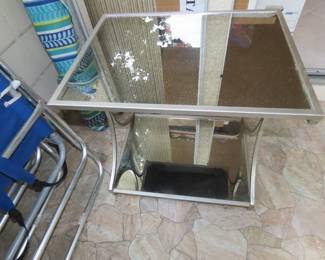 Mirrored end table.