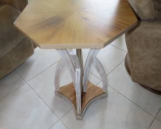 Octagonal end table.