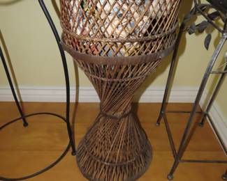 Vintage rattan/cane plant stand.