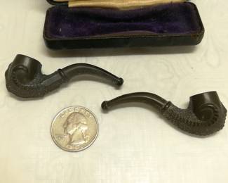 Two Diminutive Pipes in Case
