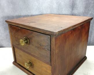 Antique Small Two Drawer Box Cabinet
