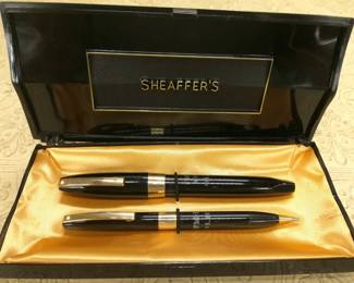 Sheaffer's White Dot Pen & Pencil Set 14K Pen