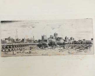 Huardel Bly Etching Dallas Skyline