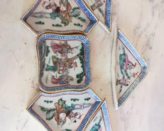 Early 1900s Oriental Porcelain Service Dishes