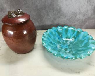 Dryden Ozark 10" Bowl, Lidded Studio Pottery Jar