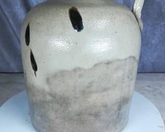 Salt Glazed Stoneware Jug with Turkey Droppings