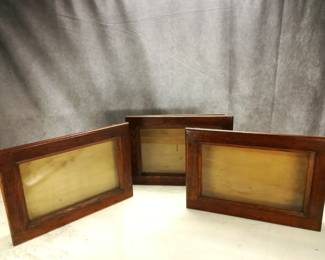 (3) Antique Shadow Box Frames Adjustable Backs
