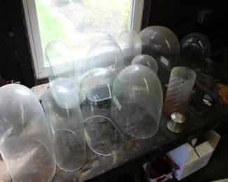 Antique glass clock domes / cloches