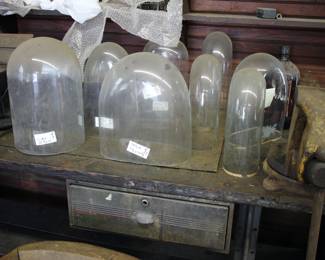 Antique glass clock domes / cloches