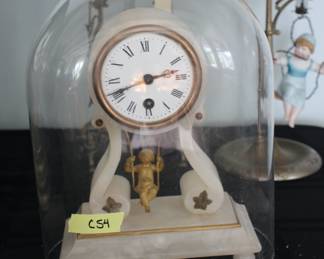 Farcot French alabaster cherub pendulum clock