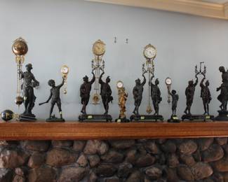 Lot of Ansonia & some French swing arm clocks