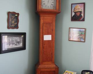 Pine case grandfather clock 8'h