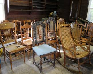 Assorted vintage chairs all in need of TLC
