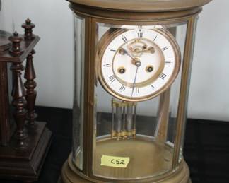 French crystal case clock