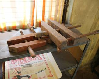 Antique wooden clamps