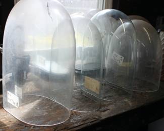 Antique glass clock domes / cloches