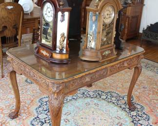 Partner's desk with lion faces