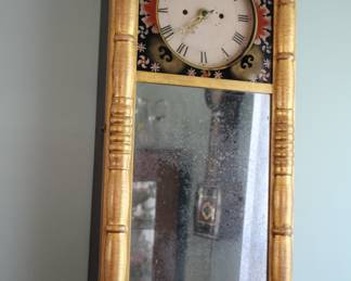 Federal style mirror clock