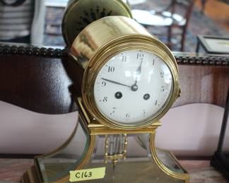 French brass / glass clock, John Wanamaker works