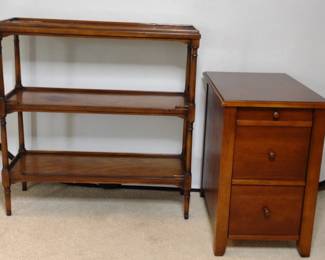 Chairside Chest, Three Shelf Table