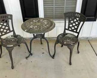 Small Outdoor Table and Two Chairs