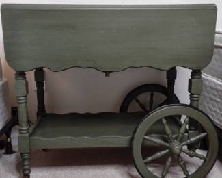 Wagon Wheel Tea Cart