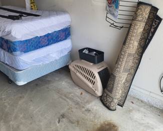Pet Carrier, Indoor/Outdoor Rug, 2Twin Beds