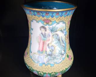 20th Century Cloisonné Vase, 8.5”