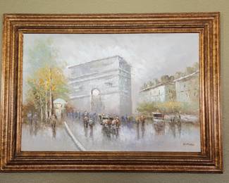Framed French Painting signed Morgan