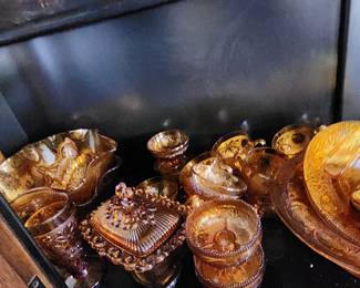 Indiana Glass Tiara Amber Sandwich