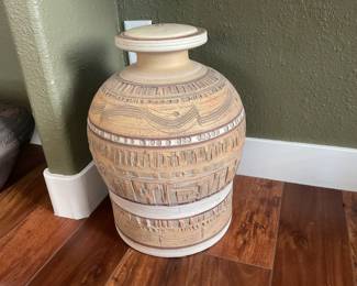 Base for a Table Lamp by Casual Lamps /Dated 1979 Sgraffitto Textured Effect