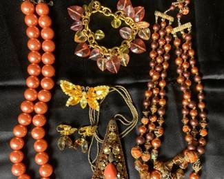 Amber Colored Costume Jewelry