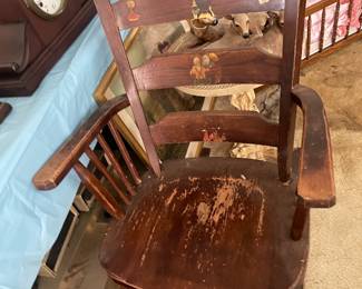 Vintage walnut rocking chair